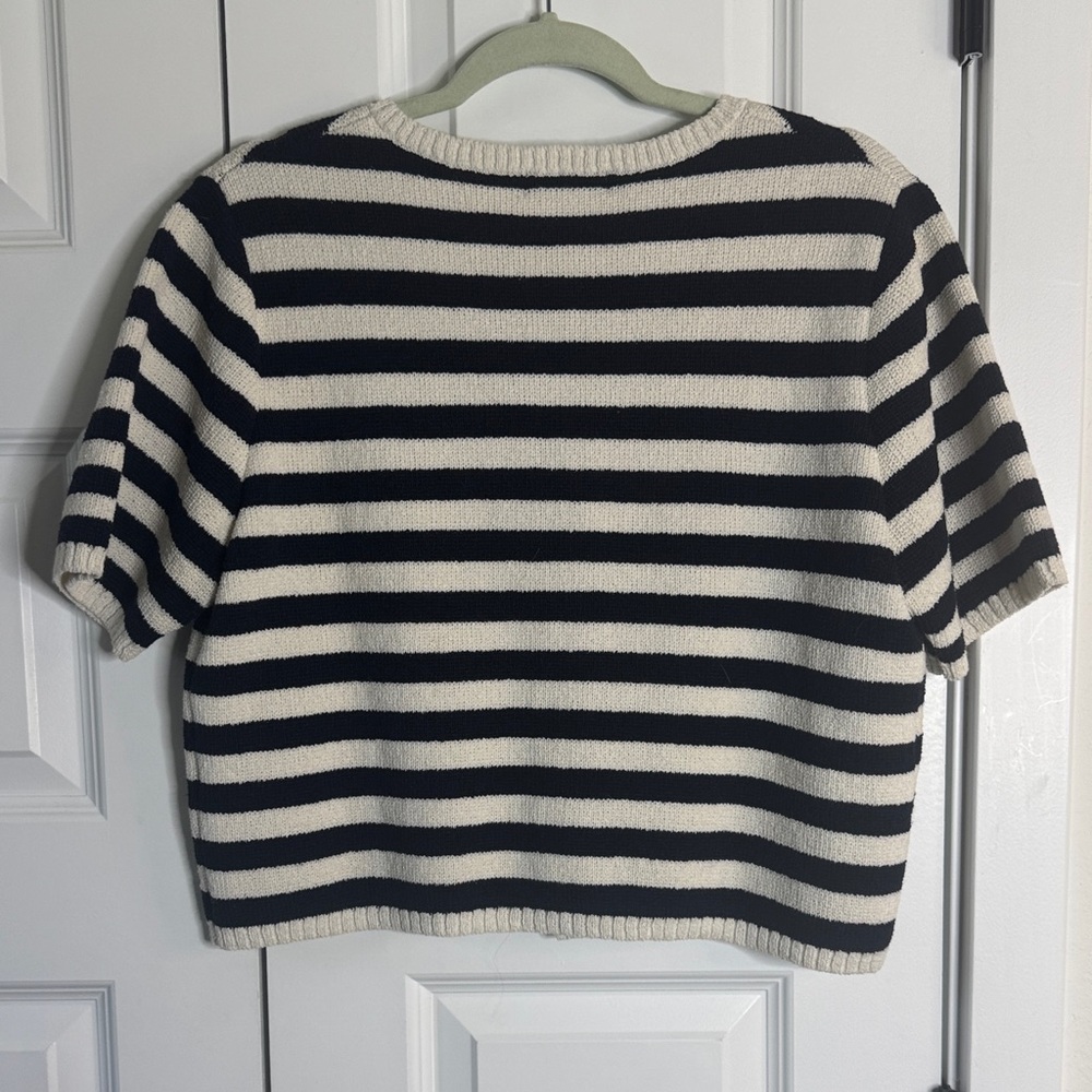 H&M Dark Blue and Cream Striped Sweater - Picture 3 of 3